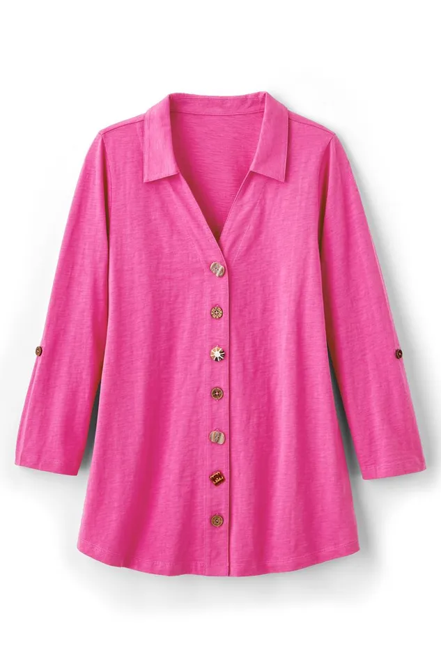 Women Danielle 34 Sleeve Tunic White Soft Surroundings Tops Women Danielle 34 Sleeve Tunic White Soft Surroundings Tops