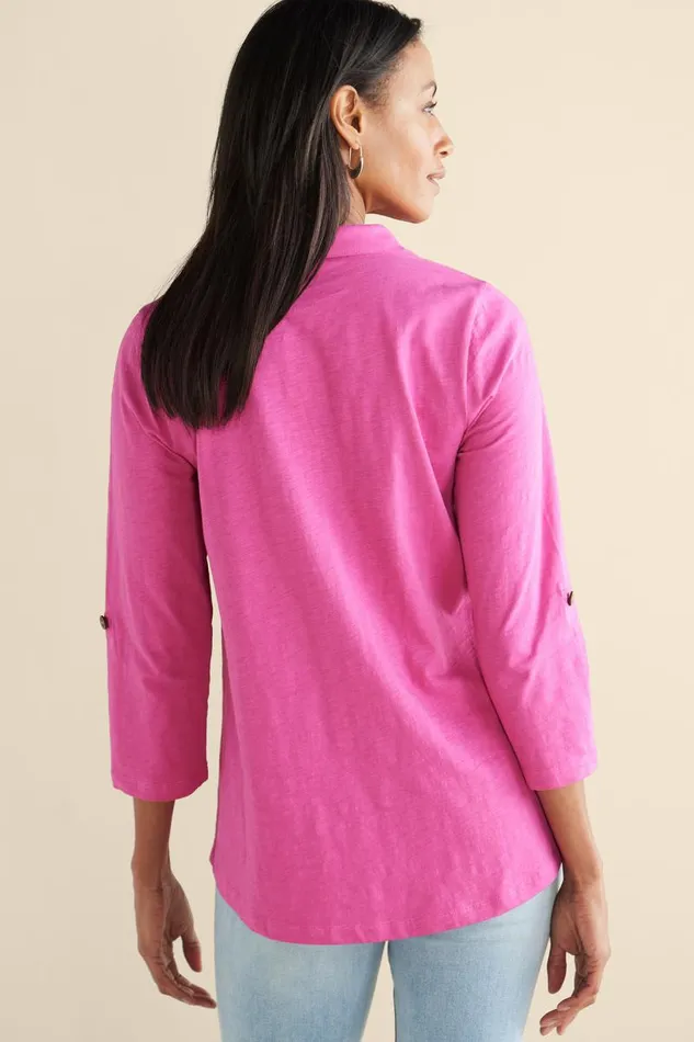 Women Danielle 34 Sleeve Tunic White Soft Surroundings Tops Women Danielle 34 Sleeve Tunic White Soft Surroundings Tops