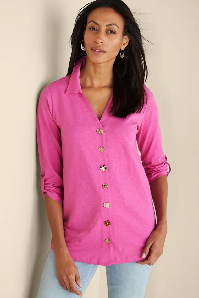 Women Danielle 34 Sleeve Tunic White Soft Surroundings Tops Women Danielle 34 Sleeve Tunic White Soft Surroundings Tops