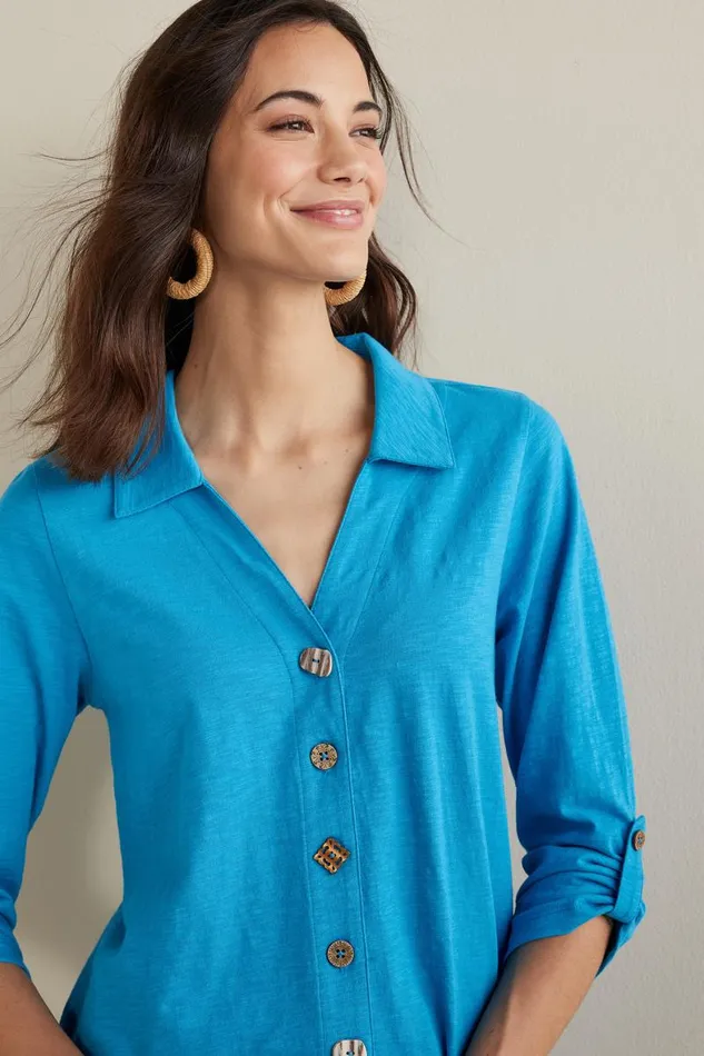 Women Danielle 34 Sleeve Tunic White Soft Surroundings Tops Women Danielle 34 Sleeve Tunic White Soft Surroundings Tops