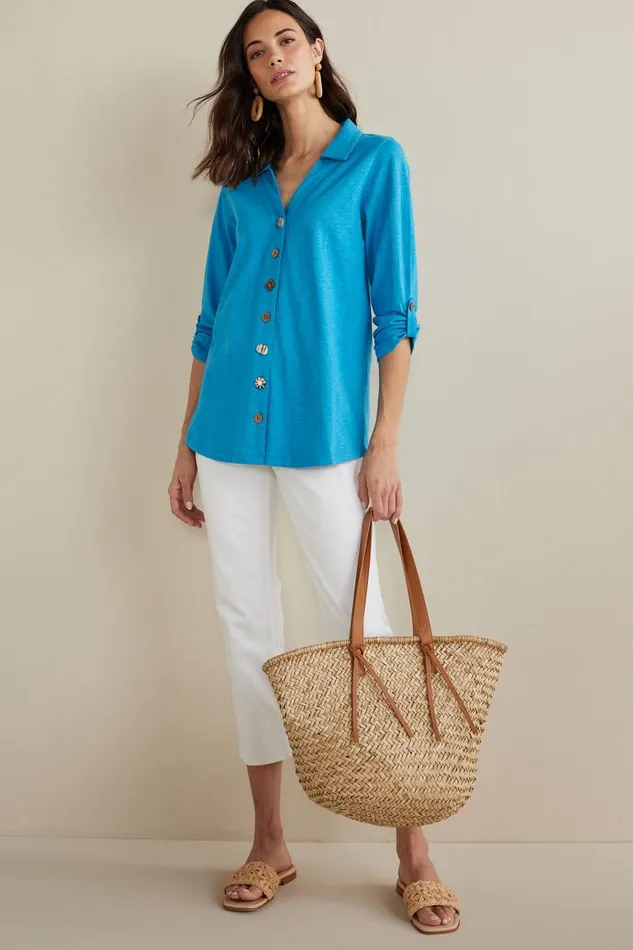 Women Danielle 34 Sleeve Tunic White Soft Surroundings Tops Women Danielle 34 Sleeve Tunic White Soft Surroundings Tops
