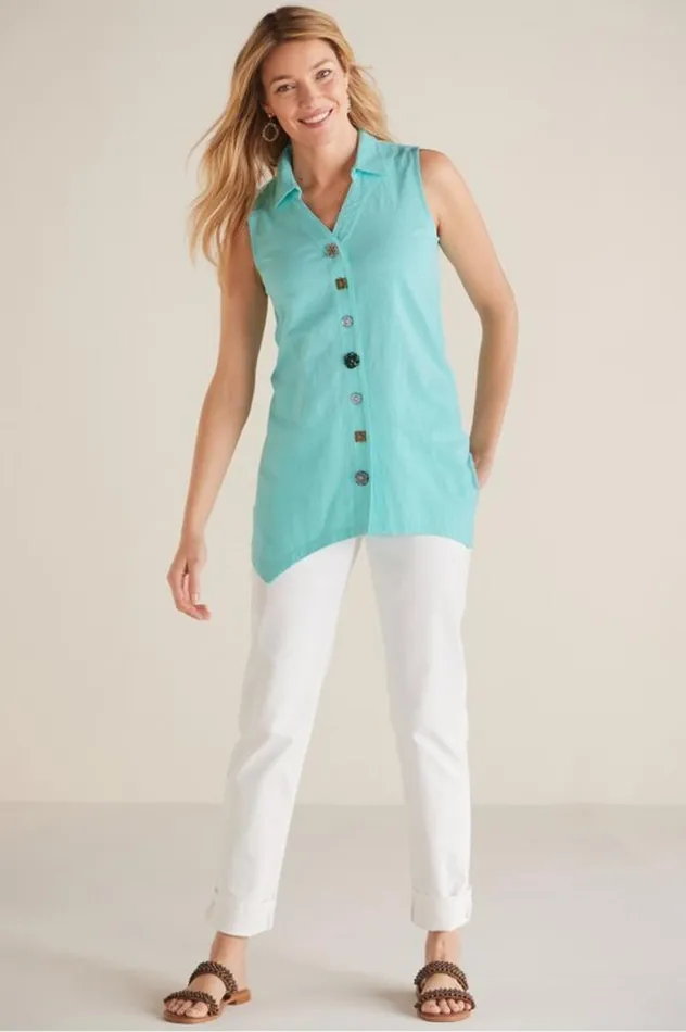 Women Danielle Button Tank Whisper White Soft Surroundings Tops Women Danielle Button Tank Whisper White Soft Surroundings Tops