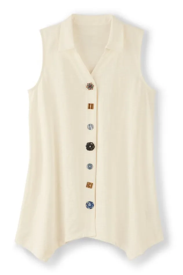 Women Danielle Button Tank Whisper White Soft Surroundings Tops Women Danielle Button Tank Whisper White Soft Surroundings Tops