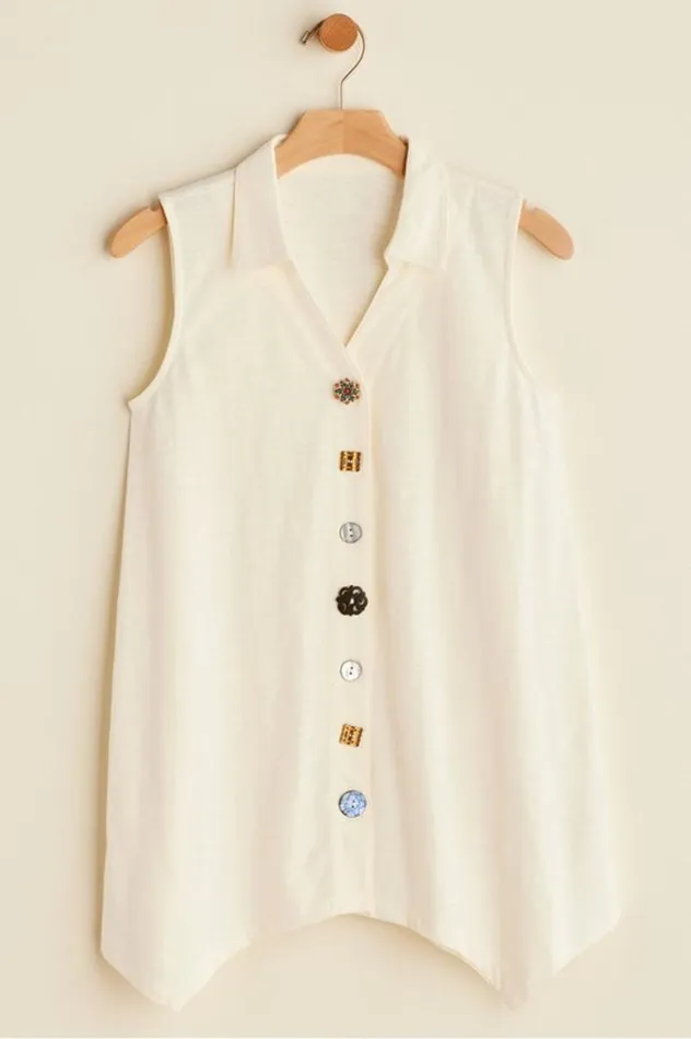 Women Danielle Button Tank Whisper White Soft Surroundings Tops Women Danielle Button Tank Whisper White Soft Surroundings Tops