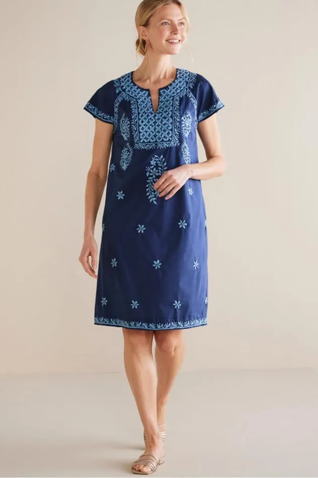 Women Davina Short Dress Navy Soft Surroundings Dresses