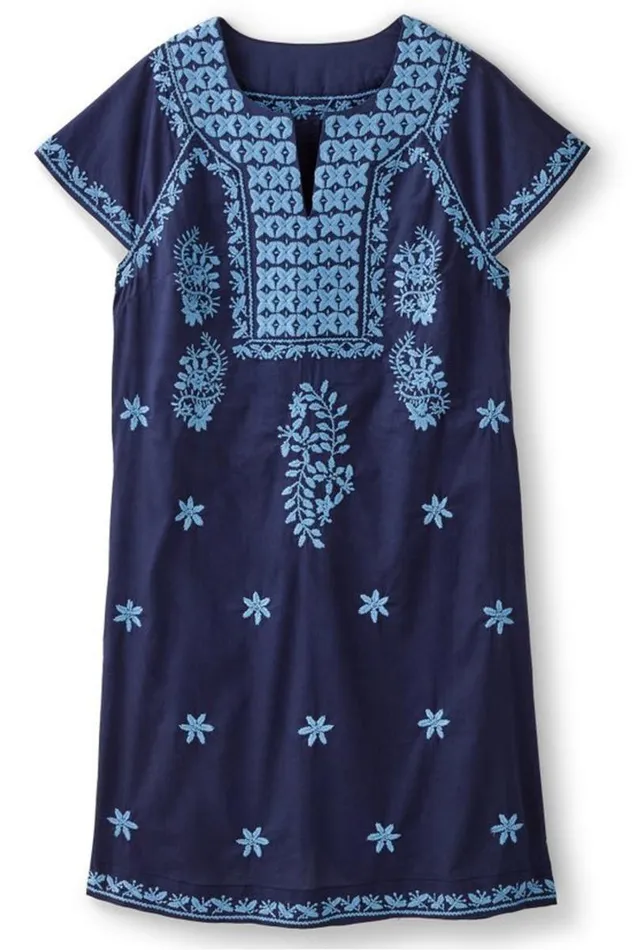 Women Davina Short Dress Navy Soft Surroundings Dresses Women Davina Short Dress Navy Soft Surroundings Dresses