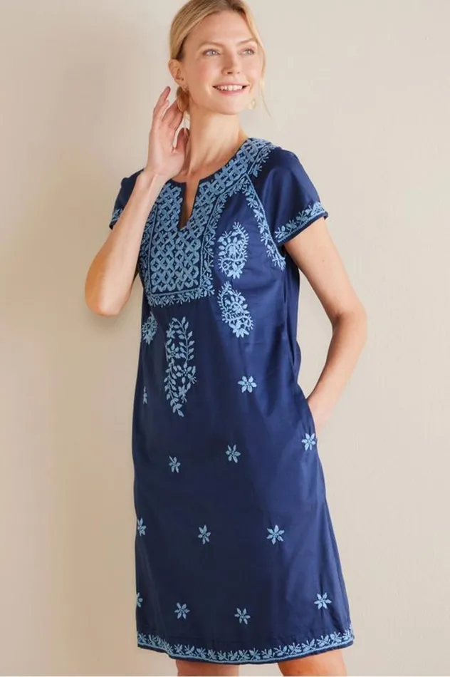 Women Davina Short Dress Navy Soft Surroundings Dresses Women Davina Short Dress Navy Soft Surroundings Dresses