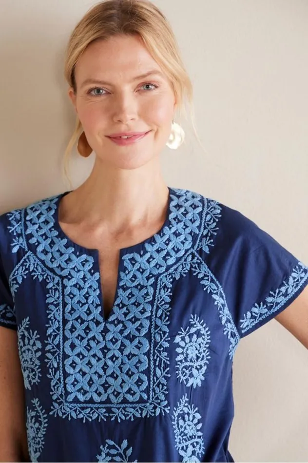 Women Davina Short Dress Navy Soft Surroundings Dresses Women Davina Short Dress Navy Soft Surroundings Dresses