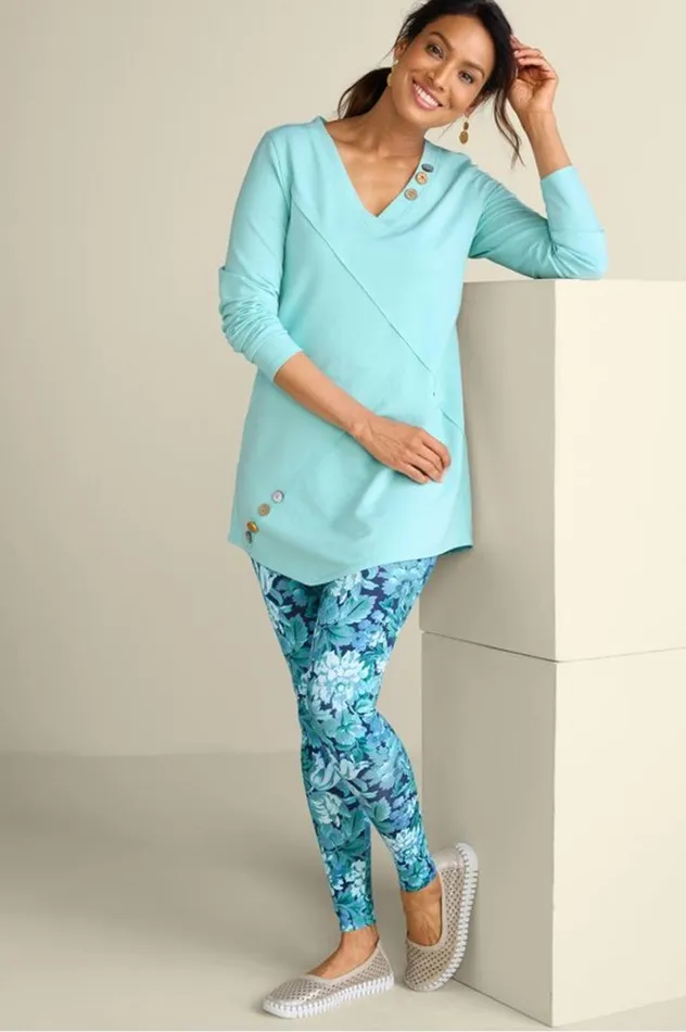 Women Dove French Terry Asymmetrical Tunic Pastel Turquoise Soft Surroundings Tops Women Dove French Terry Asymmetrical Tunic Pastel Turquoise Soft Surroundings Tops