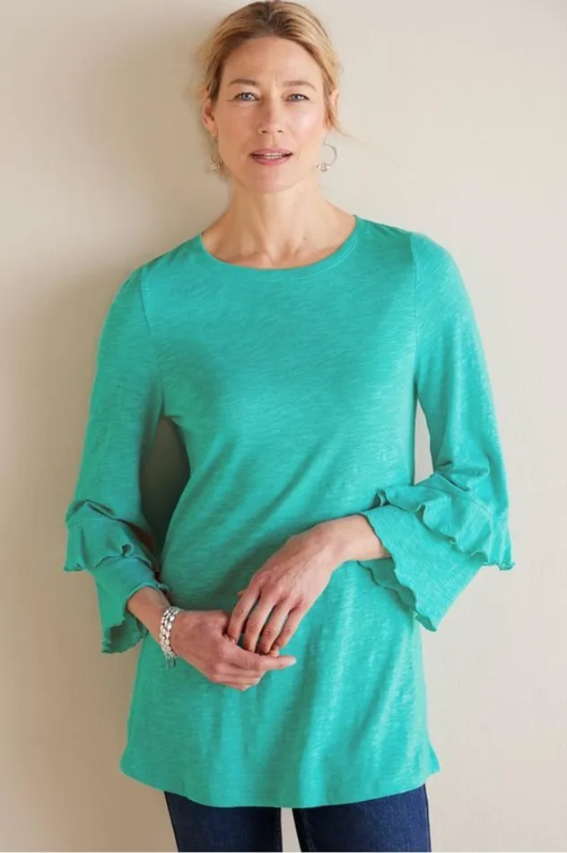 Women Erin Linen Blend Tunic Sangria Soft Surroundings Tops