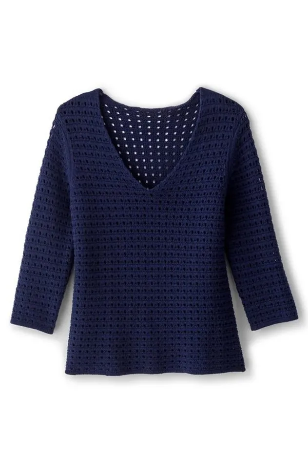 Women Estrella Sweater Navy Soft Surroundings Tops Women Estrella Sweater Navy Soft Surroundings Tops