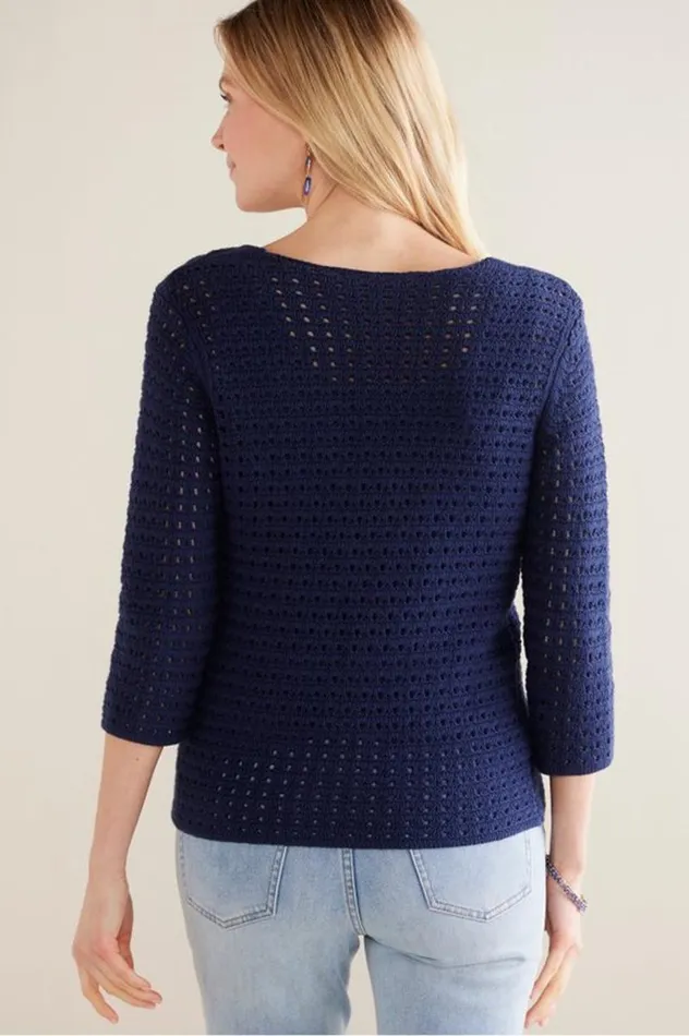 Women Estrella Sweater Navy Soft Surroundings Tops Women Estrella Sweater Navy Soft Surroundings Tops