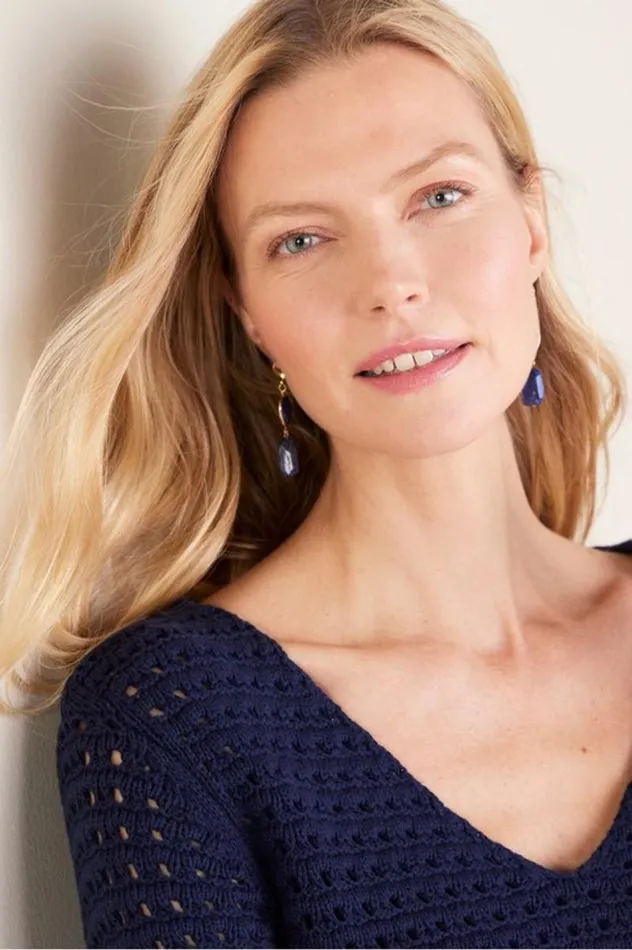 Women Estrella Sweater Navy Soft Surroundings Tops Women Estrella Sweater Navy Soft Surroundings Tops