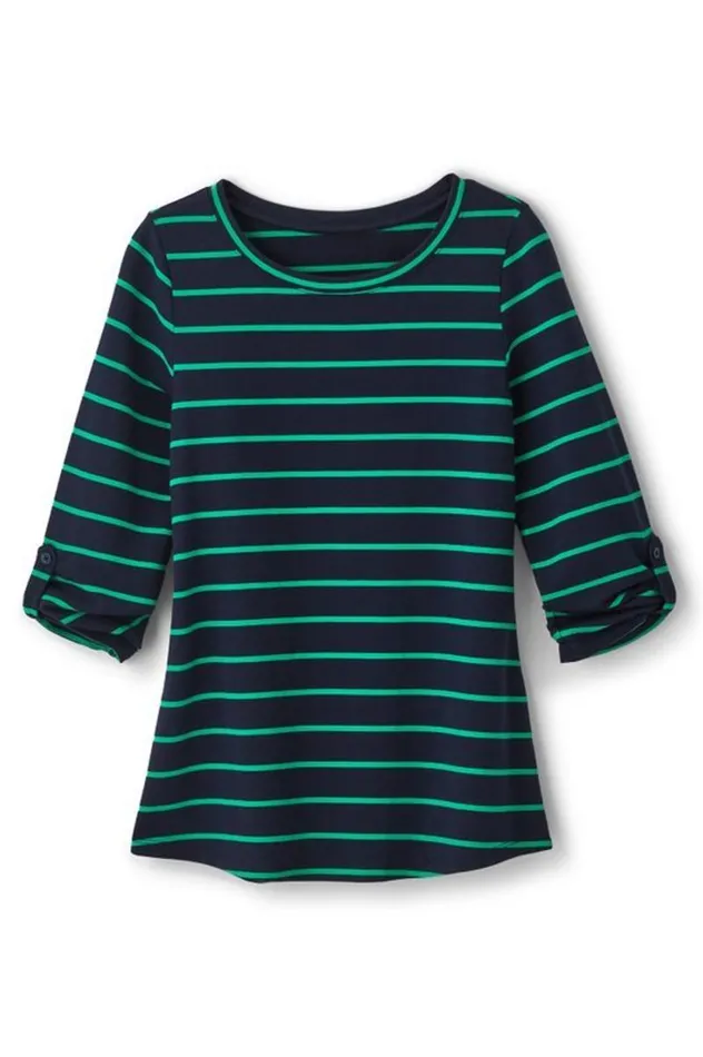Women Fina French Terry Tee Navy Soft Surroundings Tops Women Fina French Terry Tee Navy Soft Surroundings Tops
