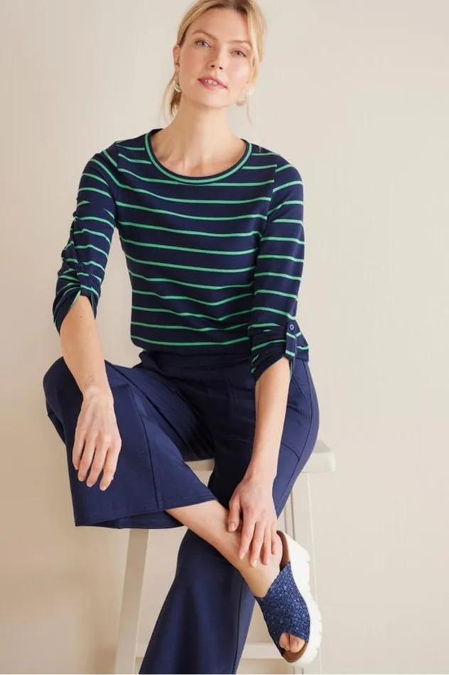 Women Fina French Terry Tee Navy Soft Surroundings Tops Women Fina French Terry Tee Navy Soft Surroundings Tops