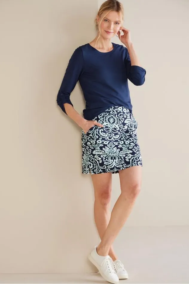 Women Fina French Terry Tee Navy Soft Surroundings Tops Women Fina French Terry Tee Navy Soft Surroundings Tops
