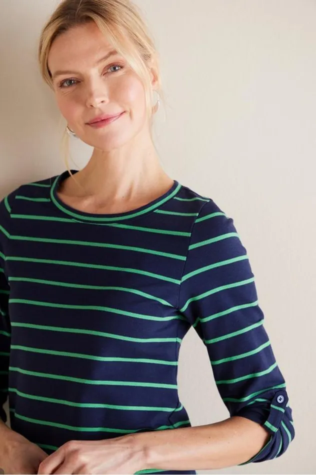 Women Fina French Terry Tee Navy Soft Surroundings Tops Women Fina French Terry Tee Navy Soft Surroundings Tops