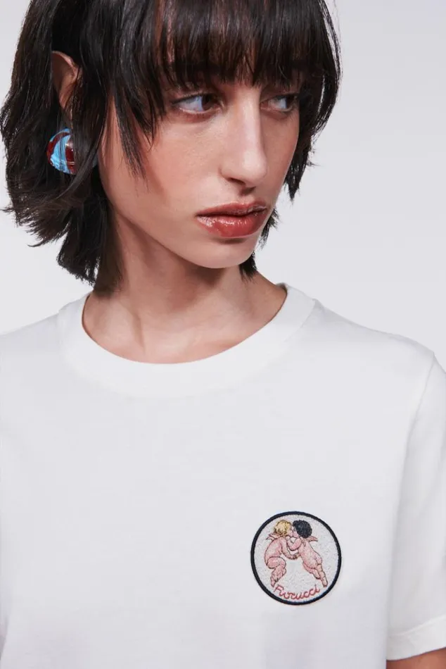Women Fiorucci Angels Patch TShirt White White Women Fiorucci Angels Patch TShirt White White