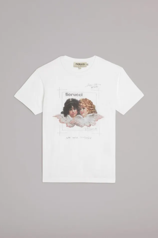 Women Fiorucci Angels Postcard TShirt White White Women Fiorucci Angels Postcard TShirt White White