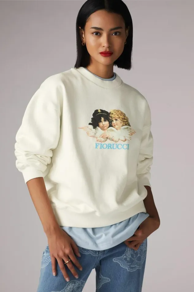 Women Fiorucci Angels Sweatshirt White White Women Fiorucci Angels Sweatshirt White White