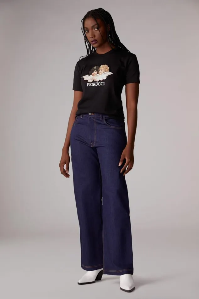 Women Fiorucci Angels TShirt Black Black