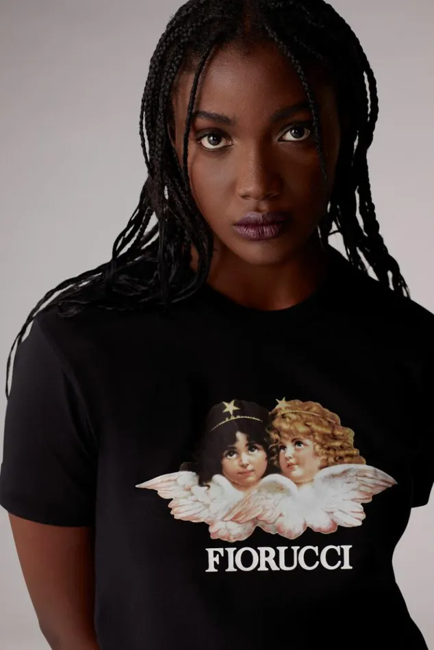 Women Fiorucci Angels TShirt Black Black Women Fiorucci Angels TShirt Black Black