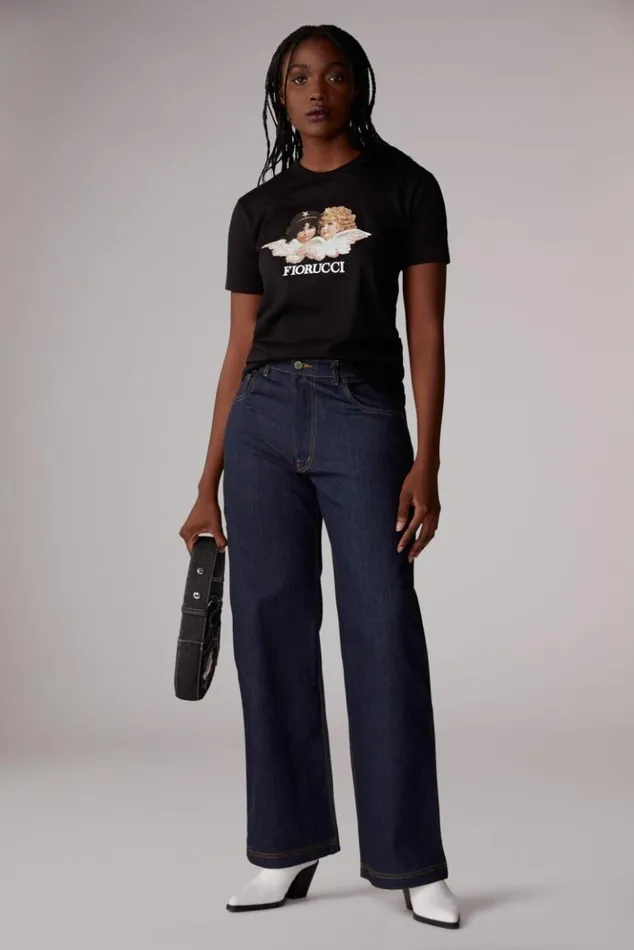 Women Fiorucci Angels TShirt Black Black Women Fiorucci Angels TShirt Black Black