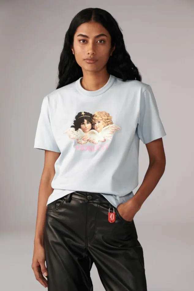 Women Fiorucci Angels TShirt Blue Blue Women Fiorucci Angels TShirt Blue Blue