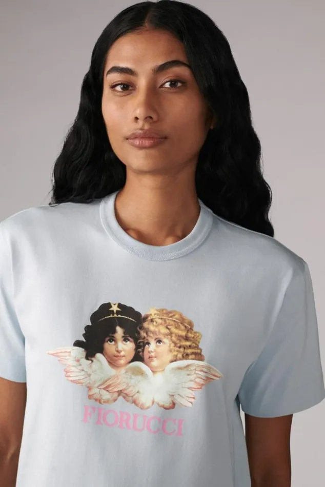 Women Fiorucci Angels TShirt Blue Blue Women Fiorucci Angels TShirt Blue Blue