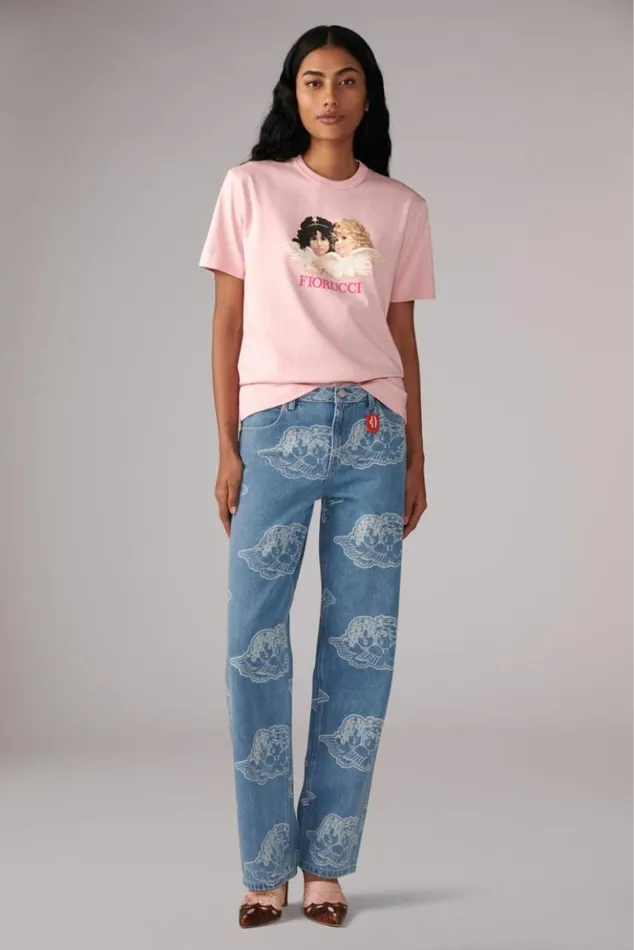 Women Fiorucci Angels TShirt Pink Pink