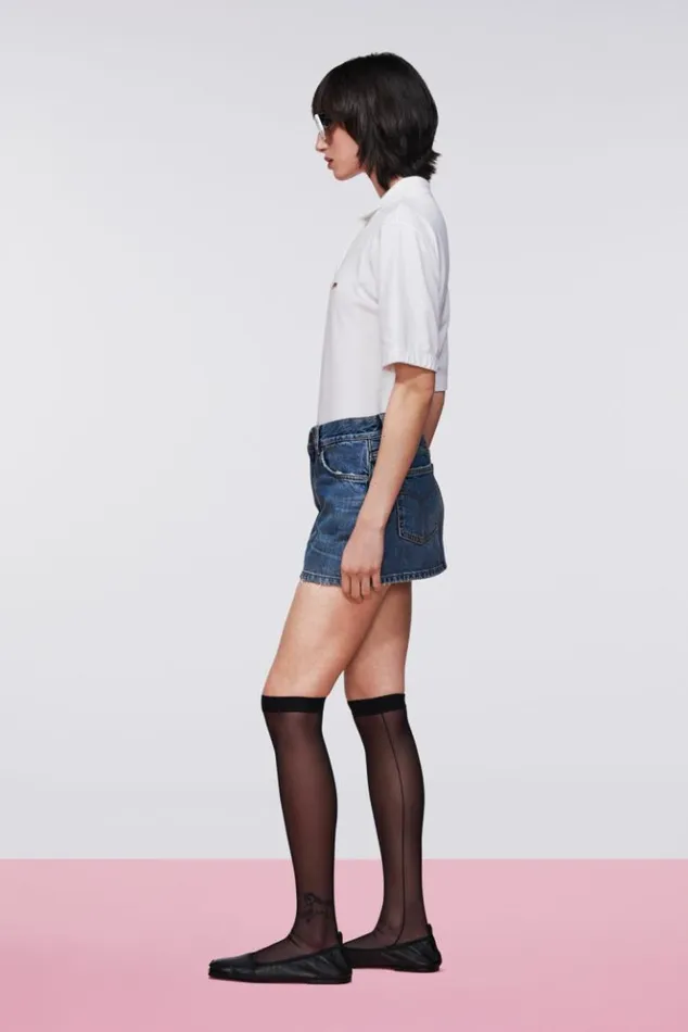 Women Fiorucci Denim Mini Skirt Mid Blue Mid Blue Women Fiorucci Denim Mini Skirt Mid Blue Mid Blue