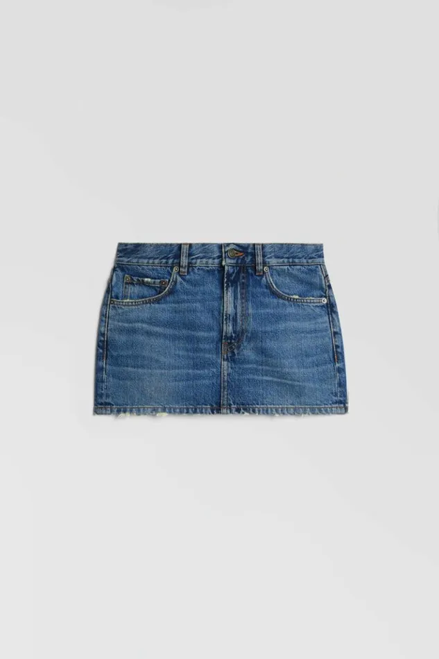 Women Fiorucci Denim Mini Skirt Mid Blue Mid Blue Women Fiorucci Denim Mini Skirt Mid Blue Mid Blue