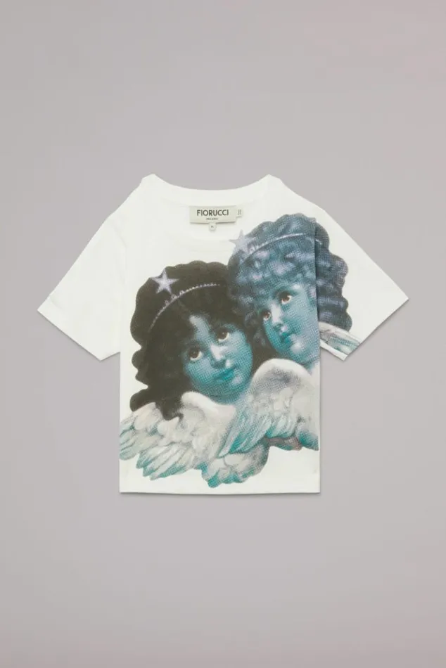 Women Fiorucci Enlarged Angels Baby TShirt White White Women Fiorucci Enlarged Angels Baby TShirt White White