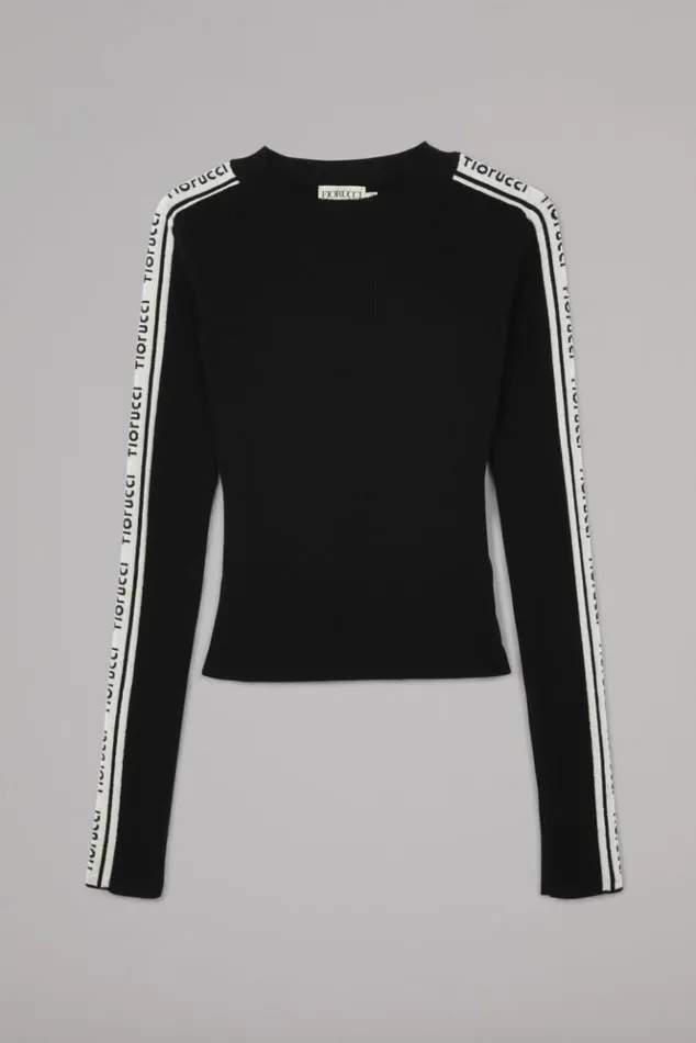 Women Fiorucci Logo Long Sleeve Knit Jumper Black Black Women Fiorucci Logo Long Sleeve Knit Jumper Black Black
