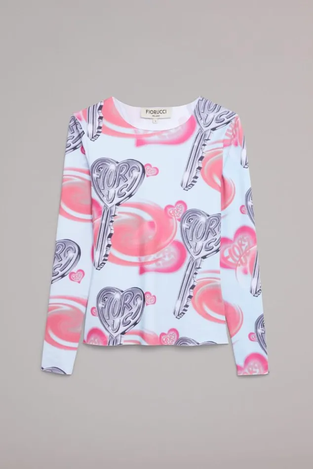 Women Fiorucci Love Is Key Long Sleeve Top Blue Blue Women Fiorucci Love Is Key Long Sleeve Top Blue Blue