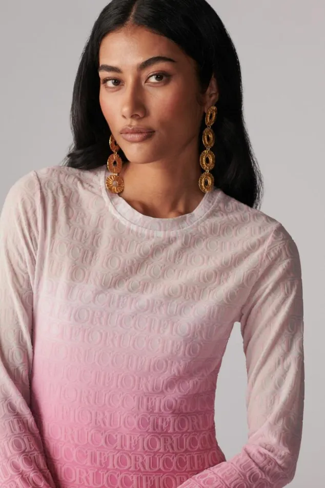 Women Fiorucci Monogram Logo Long Sleeve Top Pink Pink Women Fiorucci Monogram Logo Long Sleeve Top Pink Pink