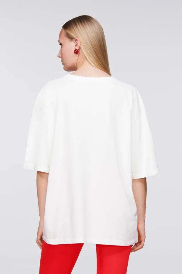 Women Fiorucci Mouth Graphic TShirt White White Women Fiorucci Mouth Graphic TShirt White White