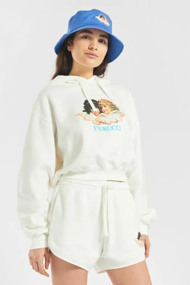 Women Fiorucci Vintage Angels Crop Hoodie White White Women Fiorucci Vintage Angels Crop Hoodie White White