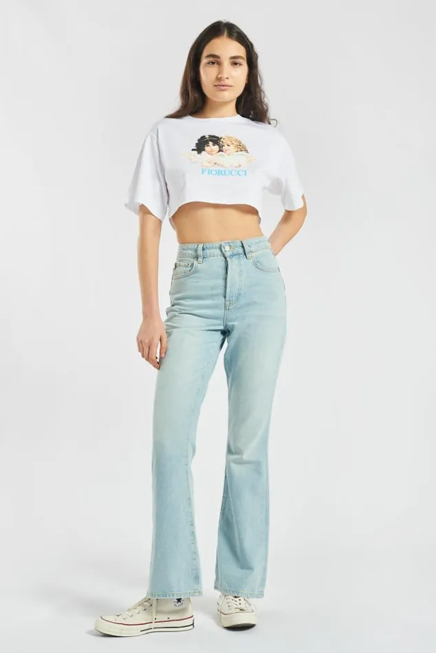 Women Fiorucci Vintage Angels Crop TShirt White White Women Fiorucci Vintage Angels Crop TShirt White White