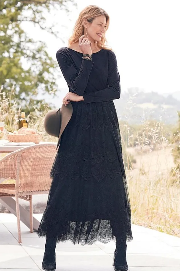 Women Frederica Dress Black Soft Surroundings Dresses Women Frederica Dress Black Soft Surroundings Dresses