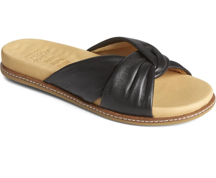 Women Gold Cup Waveside PLUSHWAVE Cross Slide Sandal Black Sperry Sandals Women Gold Cup Waveside PLUSHWAVE Cross Slide Sandal Black Sperry Sandals