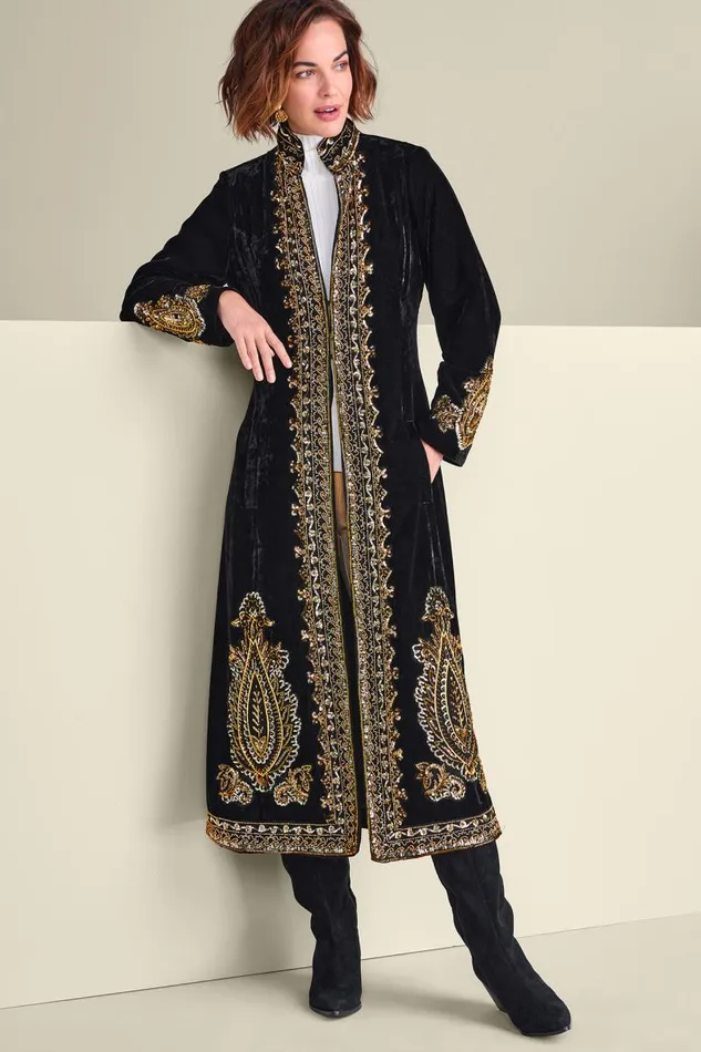 Women Heritage Duster Black Soft Surroundings Jackets and Coats Women Heritage Duster Black Soft Surroundings Jackets and Coats