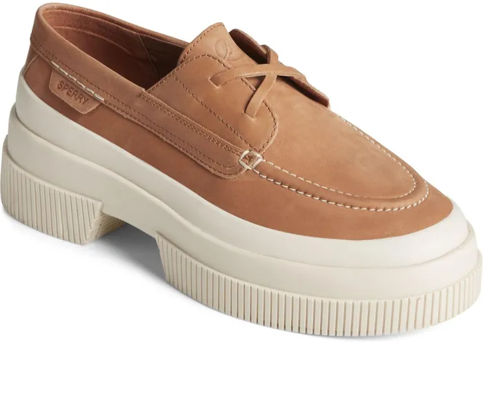 Women Highland Platform Boat Shoe Tan Sperry Flats and Loafers Women Highland Platform Boat Shoe Tan Sperry Flats and Loafers