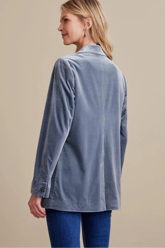 Women Holly Velvet Blazer Nightshadow Blue Soft Surroundings Toppers Women Holly Velvet Blazer Nightshadow Blue Soft Surroundings Toppers