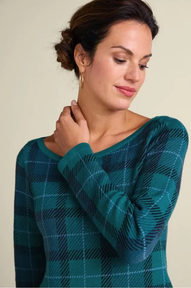 Women Janece Plaid Sweater Tunic Festive Plaid Green Soft Surroundings Tops Women Janece Plaid Sweater Tunic Festive Plaid Green Soft Surroundings Tops