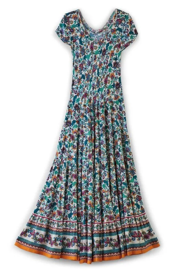 Women Kara Dress Fiery Teal Jacobean Soft Surroundings Dresses Women Kara Dress Fiery Teal Jacobean Soft Surroundings Dresses