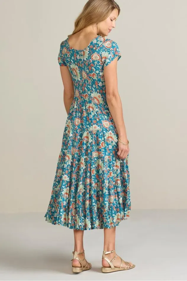 Women Kara Dress Fiery Teal Jacobean Soft Surroundings Dresses Women Kara Dress Fiery Teal Jacobean Soft Surroundings Dresses