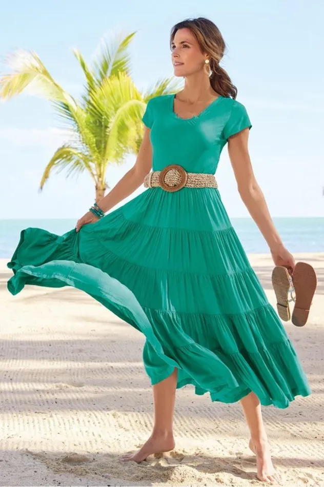 Women Kara Dress Fiery Teal Jacobean Soft Surroundings Dresses Women Kara Dress Fiery Teal Jacobean Soft Surroundings Dresses