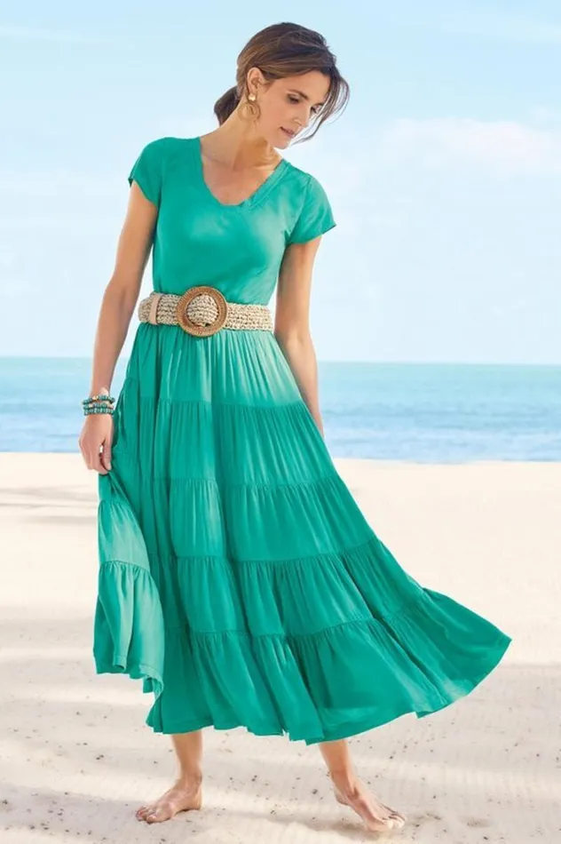 Women Kara Dress Fiery Teal Jacobean Soft Surroundings Dresses Women Kara Dress Fiery Teal Jacobean Soft Surroundings Dresses