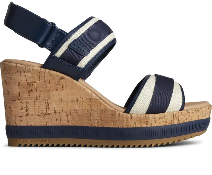 Women Kennedy Wedge Navy Sperry Sandals